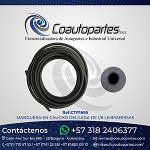 MANGUERA EN CAUCHO DELGADA LIMPIABRISAS