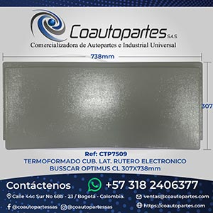 TERMOFORMADO CUB. LAT. RUTERO ELECTRONICO BUSSCAR OPTIMUS CL 307X738mm
