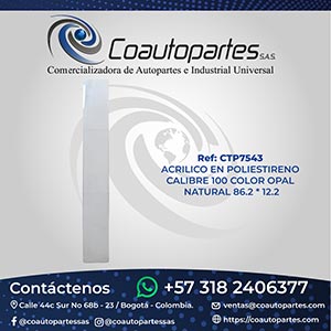 ACRILICO EN POLIESTER CALIBRE 100  COLOR OPAL  NATURAL  86.2X12.2