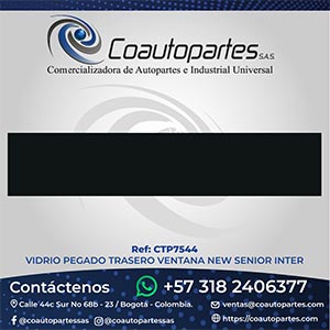 VIDRIO PEGADO TRASERO VENTANA NEW SENIOR INTER