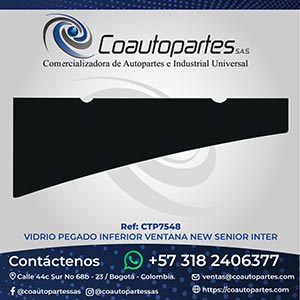 VIDRIO PEGADO INFERIOR VENTANA NEW SENIOR INTER