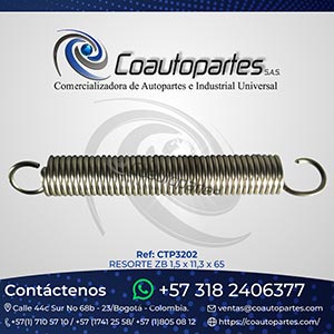 RESORTE ZB 1,5 x 11,3 x 65 ORTOBRAS