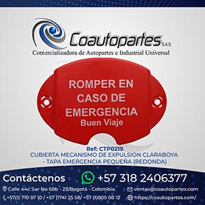 CUBIERTA MECANISMO DE EXPULSION CLARABOYA - TAPA EMERGENCIA PEQUEÑA (REDONDA)10​