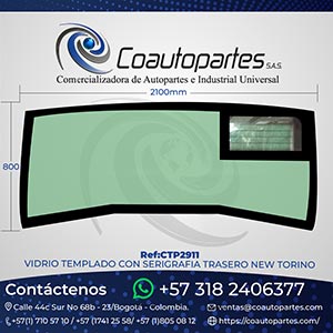 VIDRIO TEMPLADO CON SERIGRAFIA TRASERO NEW TORINO 10777205