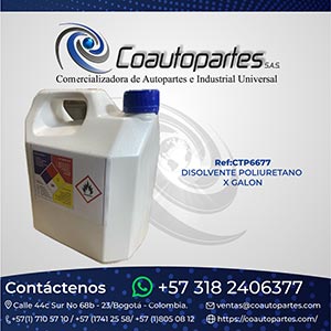 DISOLVENTE POLIURETANO X GALON GARRAFA CUDRADA PEAD NATURAL
