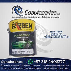 BARNIZ PU BICOMPONENTE MS FARBEN 543.800-3.6 X 1 Gl