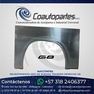 REVESTIMIENTO ARO DE RUEDAS TRASERO DERECHO G8 11960544