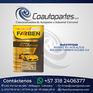 BARNIZ PU ACR.ALTOS SOLIDOS FARBEN 543.850-5.0