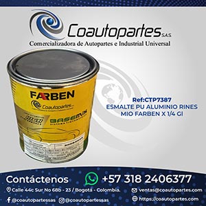 ESMALTE PU ALUMINIO RINES MIO FARBEN X 1/4 GL