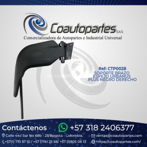 SOPORTE BRAZO ESPEJO URBANUS PLUS NEGRO DERECHO 001-114-13