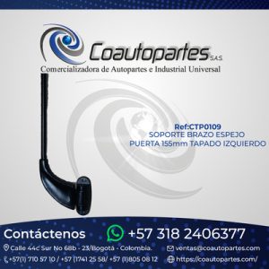 SOPORTE BRAZO ESPEJO PUERTA 155mm TAPADO IZQUIERDO 10743186 5-158000 001-152I