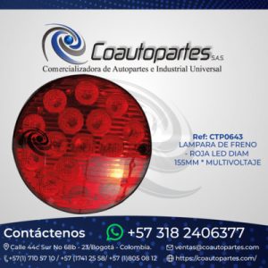 LAMPARA DE FRENO - ROJA LED DIAM 155MM * MULTIVOLTAJE 004L206P3-14