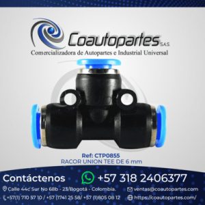 RACOR UNION TEE DE 6 mm