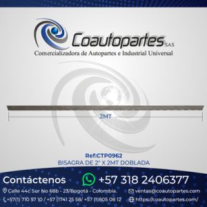 BISAGRA DE 2" X 2MT DOBLADA