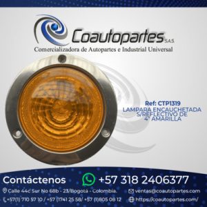 LAMPARA ENCAUCHETADA S/REFLECTIVO DE 4" AMARILLA