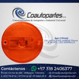 DELIMITADORA AMBAR 70mm X 24 VOL. LED AMARILLA 50749 008L128-1/MV