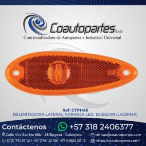 DELIMITADORA LATERAL NARANJA LED BUSSCAR (LAGRIMA) 8L160-1/MV MUL2024/1-IAM010103
