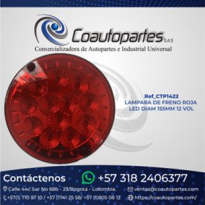 LAMPARA DE FRENO - ROJA LED DIAM 155MM * 12 VOL 10736865