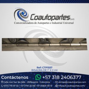 BISAGRA TIPO PIANO DE 1" X 2 mt