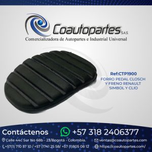 FORRO PEDAL CLOSCH Y FRENO RENAULT SIMBOL Y CLIO
