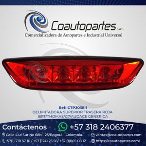 DELIMITADORA SUPERIOR TRASERA ROJA BRT/THOMAS/G7/AUDACE GENERICA