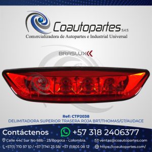DELIMITADORA SUPERIOR TRASERA ROJA BRT/THOMAS/G7/AUDACE 10334496 CYC0101