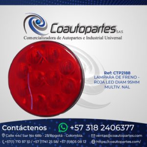 LAMPARA DE FRENO - ROJA LED DIAM 95MM MULTIV. NAL