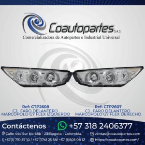 CJ. FARO DELANTERO MARCOPOLO G7 FLEX IZQUIERDO PDA1-012 GENERICO