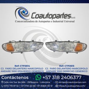 CJ. FARO DELANTERO MARCOPOLO ANDARE 1000 DERECHO GENERICO