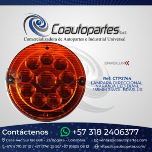 LAMPARA DIRECCIONAL NARANJA LED DIAM. 155MM 24VOL BRASLUX
