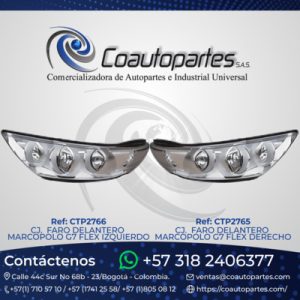 CJ. FARO DELANTERO MARCOPOLO G7 FLEX IZQUIERDO 10126172 PDA1-012 ORIGINAL