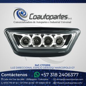 LUZ DIRECCIONAL ESPEJO DER/IZQ/ MARCOPOLO G7 GENERICO 4 LEDS