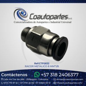 RACOR METALICO DE 8 MM * 1/8"