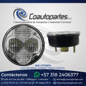 LAMPARA DE REVERSA BLANCA LED DIAM 75MM TORINO SINASUL