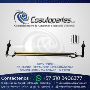 CONJUNTO MECANISMO LAVAPARABRISAS SENIOR LO814 / 914 AGRALE BLT 8891 15210068