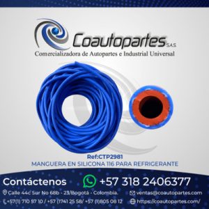 MANGUERA EN SILICONADA AZUL 5/16 PARA REFRIGERANTE 271808