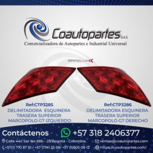 DELIMITADORA ESQUINERA TRASERA SUPERIOR MARCOPOLO G7 DERECHO 10008606 ORIGINAL