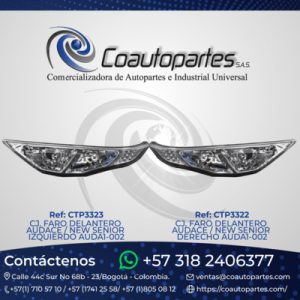 CJ. FARO DELANTERO AUDACE / NEW SENIOR IZQUIERDO AUDA1-003 10394787 ORIGINAL