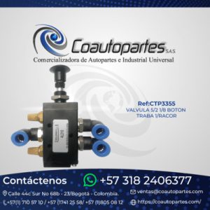 VALVULA 5/2 1/8 BOTON TRABA 1/RACOR EQUINEY 4L210