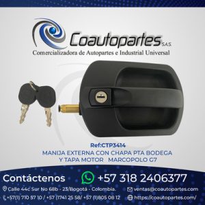 MANIJA EXTERNA CON CHAPA PTA BODEGA Y TAPA MOTOR MARCOPOLO G7 10047135
