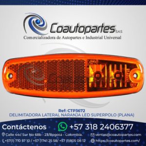 DELIMITADORA LATERAL NARANJA LED SUPERPOLO (PLANA) 10664624 008L159-1/MV
