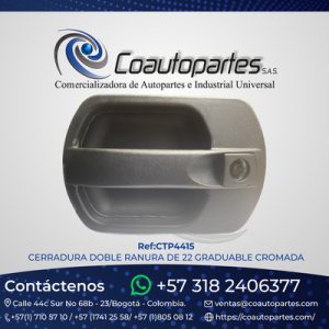 CERRADURA DOBLE RANURA DE 22 GRADUABLE CROMADA