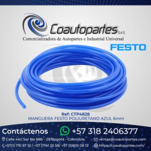 MANGUERA FESTO POLIURETANO AZUL 6mm PUN-H-6X1-BL-500 0002431