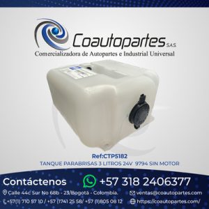 TANQUE PARABRISAS 3 LITROS 24V 9794 SIN MOTOR EN10540
