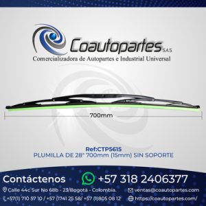 PLUMILLA DE 28" 700mm (15mm) SIN SOPORTE