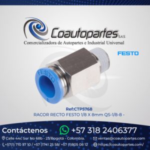 RACOR RECTO FESTO 1/8 X 8mm QS-1/8-8 - 50 11944787
