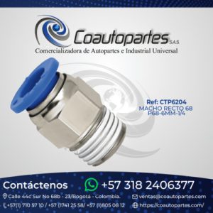 MACHO RECTO 68 P68-6MM-1/4