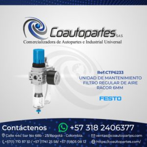 UNIDAD DE MANTENIMIENTO FILTRO REGULADOR DE AIRE RACOR 6 MM 10707113