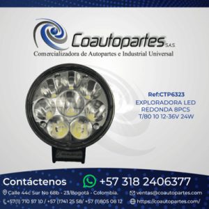 EXPLORADORA LED REDONDA 8PCS T/8010 12-36V 24W