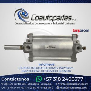 CILINDRO NEUMATICO DIAM 2 -1/2 p*75mm BMP PUERTAS DE SERVICIO BUSSCAR